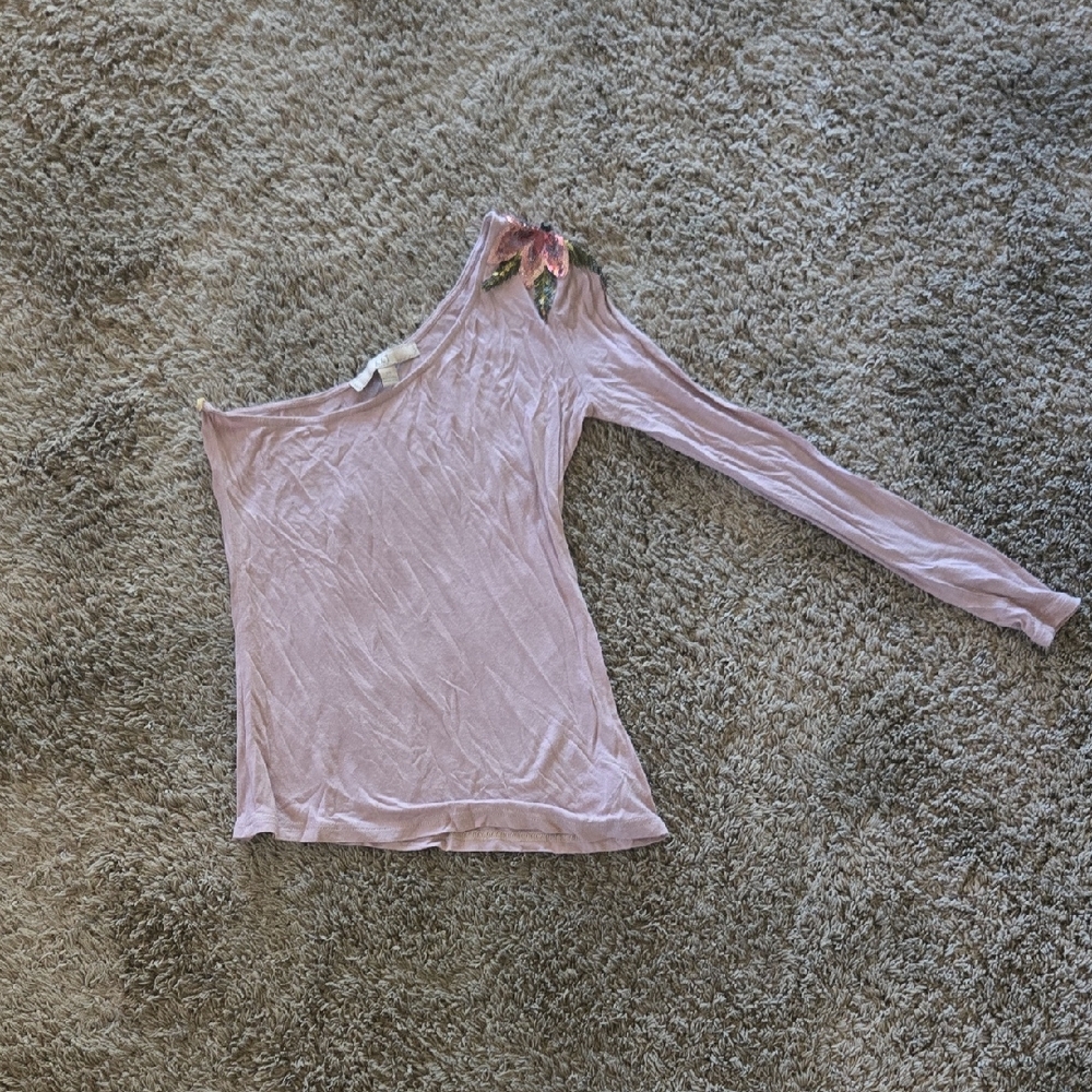 Forever 21 Light Pink One-Shoulder Blouse